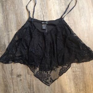 Lacy flounce crop top